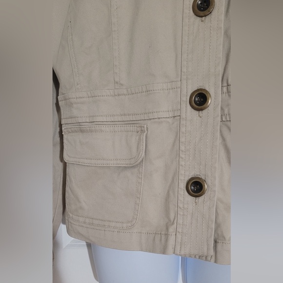 EARTHY KHAKI CASUAL COAT PETITE CAN BE WORN FOR ANY OCASION CHARTER CLUB SZ L - Picture 3 of 7